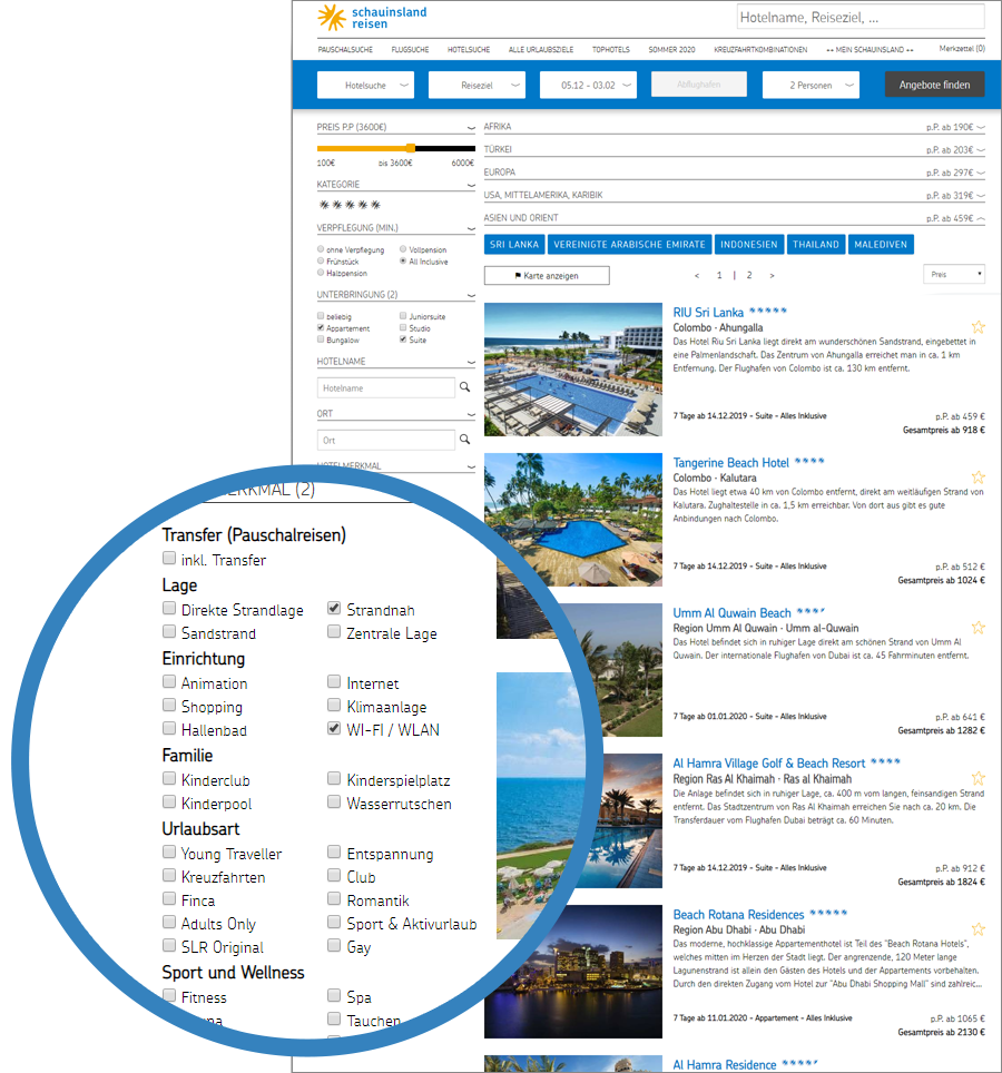 Internet Hotel Guide facts example screenshot schauinsland-reisen